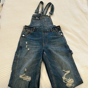 Distressed Pilcro overalls size 25